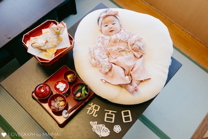 子どもと祝い膳の全体写真