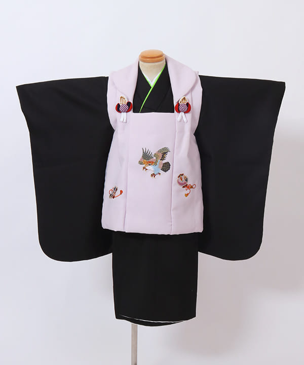 七五三(三歳男の子) | 薄紫地に鷹と宝尽くし文様