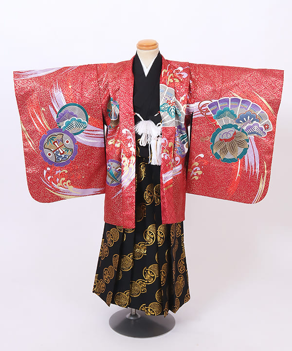 七五三(五歳) | 赤地に軍配と吉祥文様