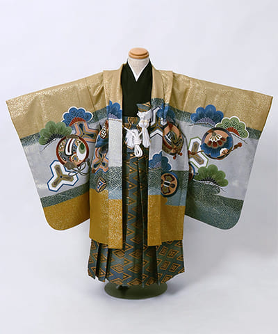 七五三(五歳) | 金地に鼓と吉祥文様