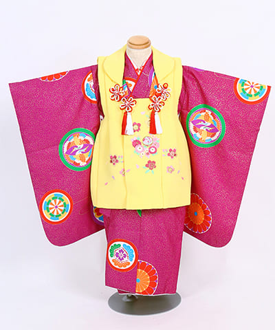 七五三(三歳) | 紫地に丸い古典模様