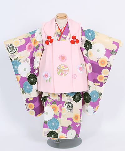 七五三(三歳) | 薄紫地に菊の花