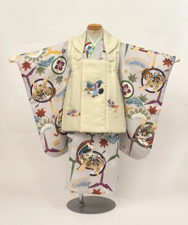 七五三(三歳男の子) | グレー地に兜と鷹