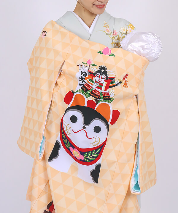 産着(お宮参り)|桃太郎と猫