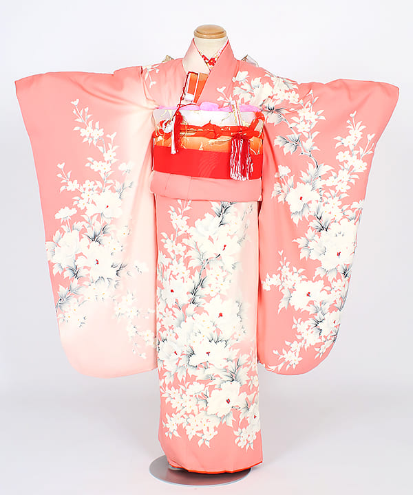 七五三(七歳) | 正絹 サーモンピンクに豪華牡丹