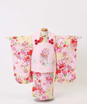 七五三(三歳) | 【花ひめ】鈴/花鼓 黄×ピンク