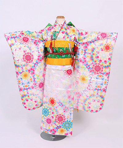 七五三(七歳) |タイダイ染め風虹色スピログラフ