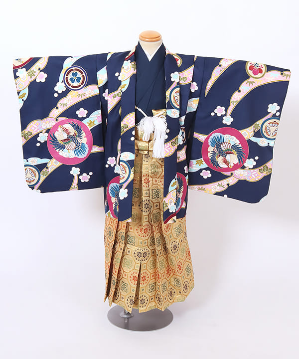 七五三(五歳) | 紺地に鷹と花丸文