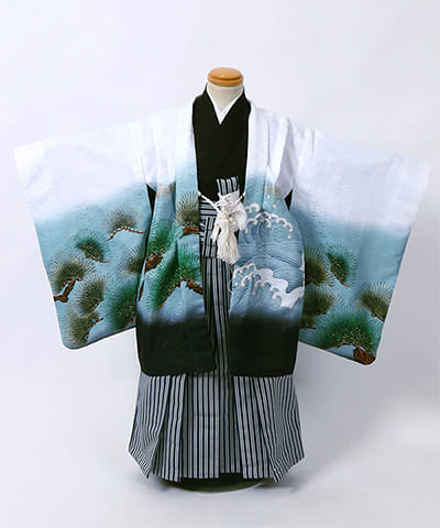 七五三(五歳) | 白地に松と波文様