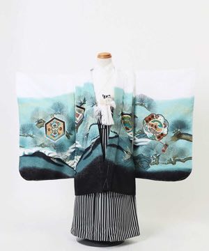 七五三(五歳) | 白地 松と青海波に鷹