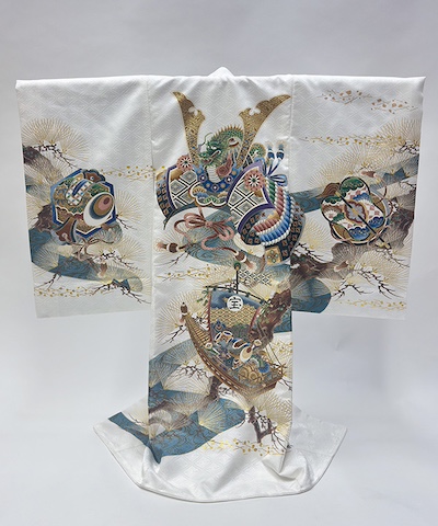 産着(お宮参り)|白地に大兜と宝船