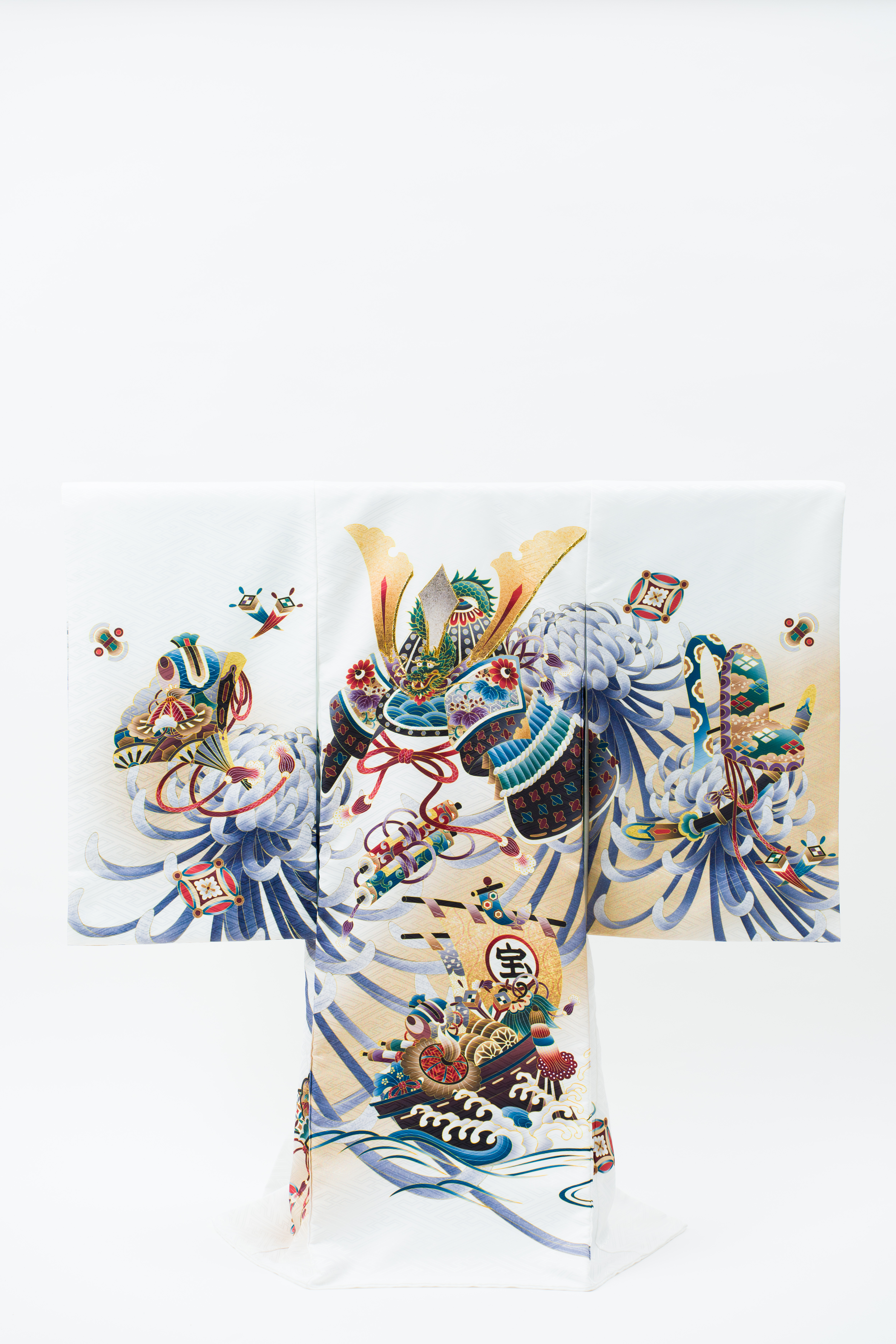 産着(お宮参り) | 白地に兜と宝船